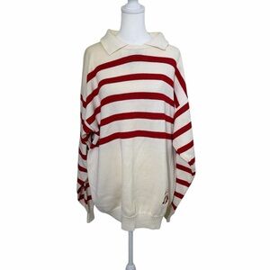 Christian Dior Vintage Red and White Men’s Knit Sweater